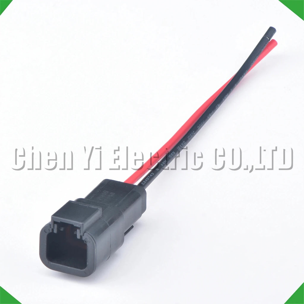 2-Pin Connector Connector series Black Automotive waterproof connector DTP06-2S DTP04-2P