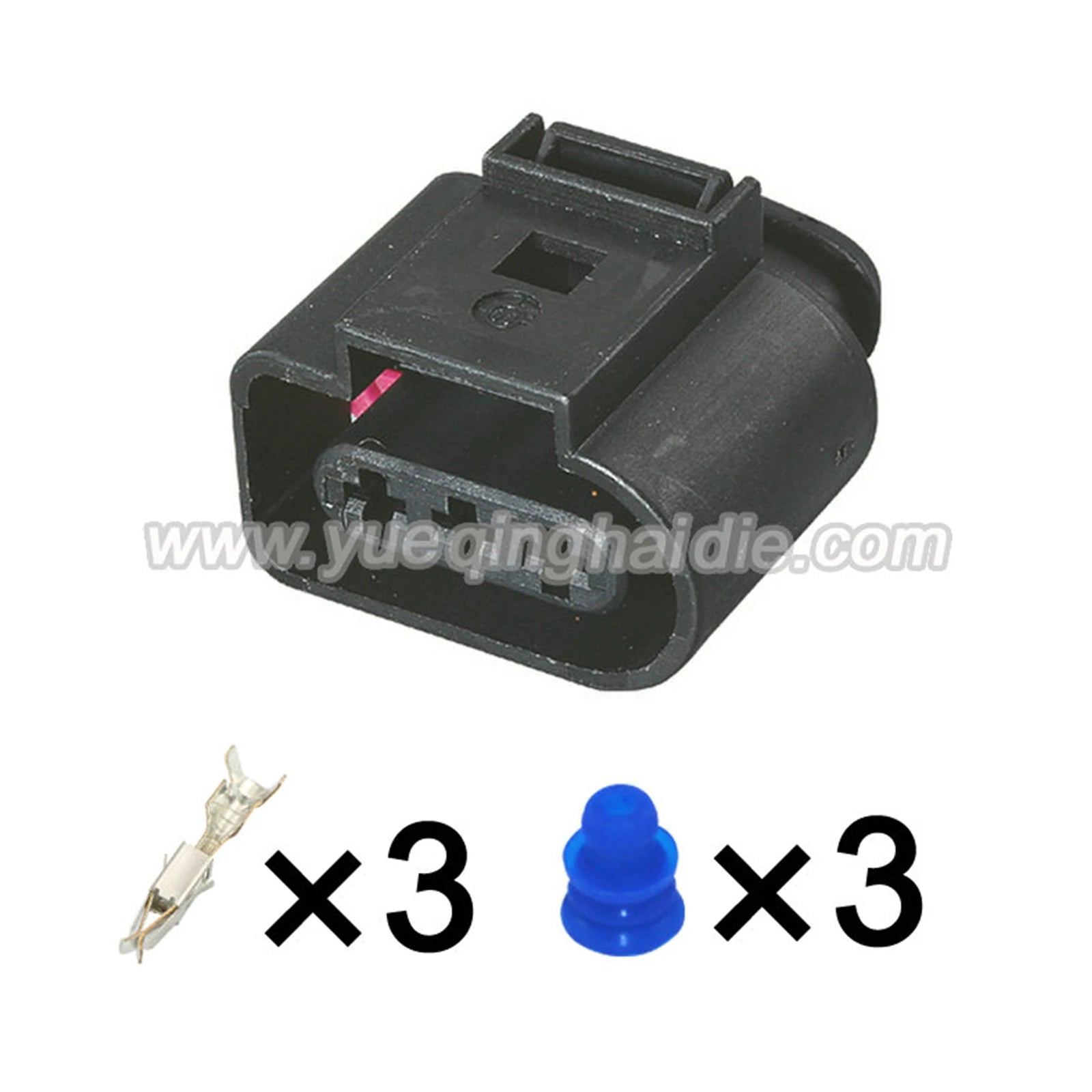 3-Pin Connectors Waterproof 3.5mm Female Connectors Automotive Wiring Harness Cable Socket for VW AUDI VAG 1717696-1/ 1J0973723