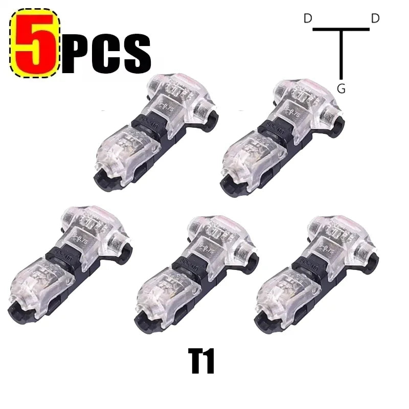 10/1pcs Wire Connectors Low Voltage Wire Connectors Solid Connection T Tap Wire Connectors T Type 2 Pin Wires Splicing Connector