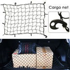 Car Heavy Duty Rubber Cargo Net Universal Fit for Truck Bed SUV Trailer Boat RV - Elastic Bungee with Superior Durability amagi