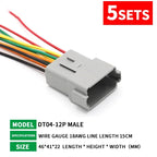 5 Sets Deutsch DT Connector with 15cm Wiring Harness DT06-2S/DT04-2P 2P 3P 4P 6P 8P 12P Waterproof Electrical Connector