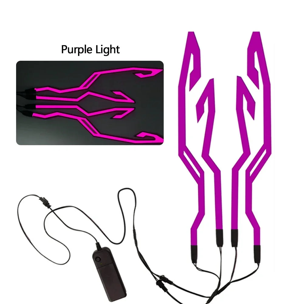 Multi-functional LED Motorcycle Helmet Light Strip Kit - 3-mode Night Riding Signal Decorative Accessory For Unisex Adults Amagi
