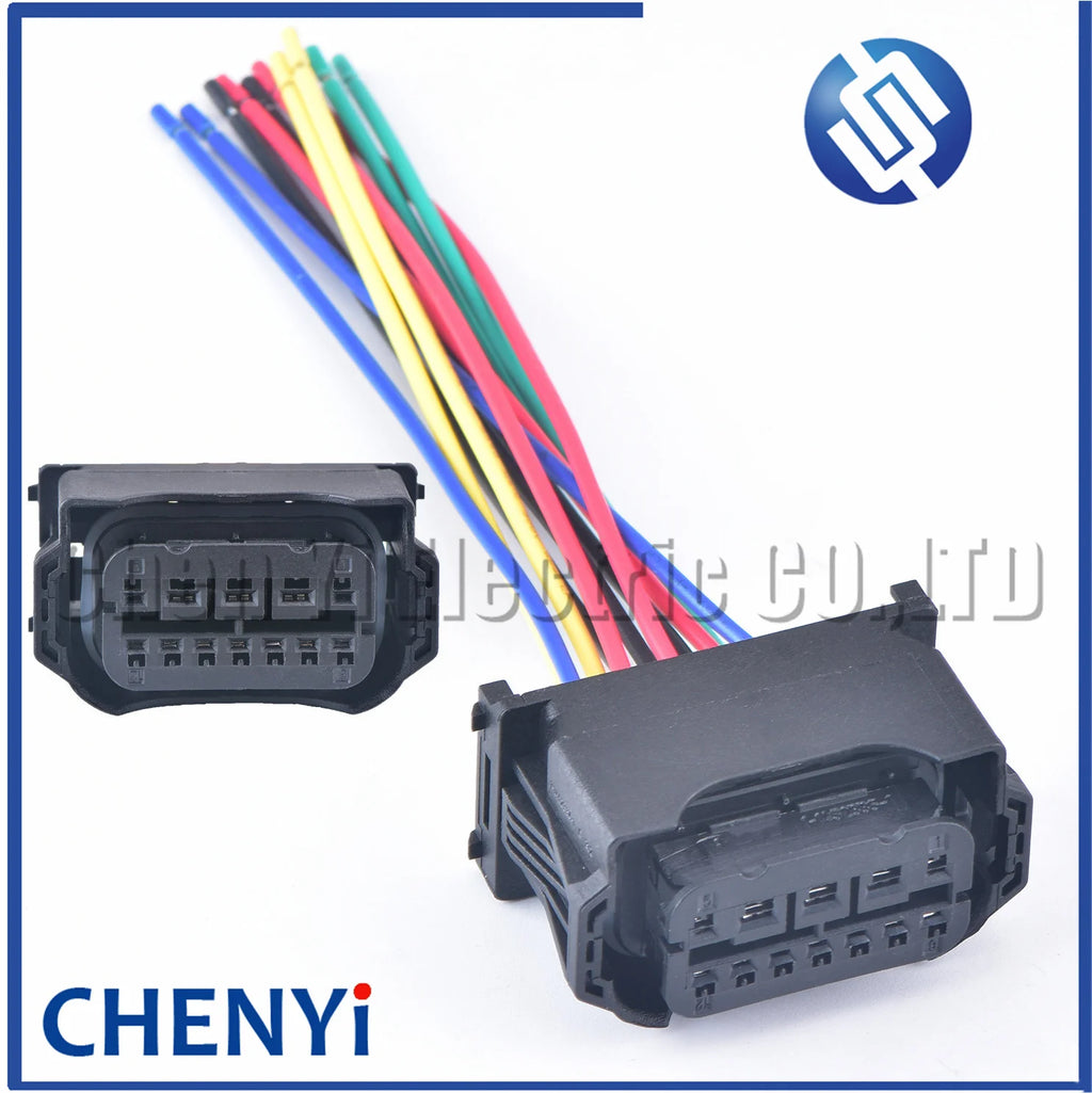 12 Pin Automotive connector Led Lamp Headlight Head Light wiring harness Plug Pigtail 61132359991 1-1452335-1 1-1452334-1