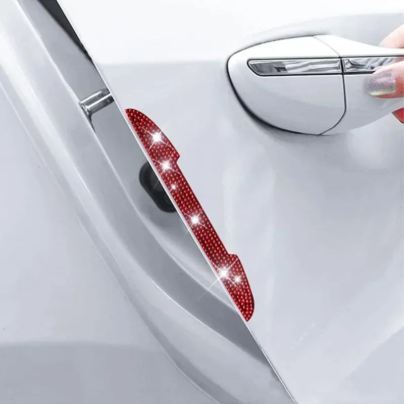 Bling Rhinestone Car Door Handle Scratch Protectors Suitable For All Cars Vehicles SUVs Side Mirrors Car Door Edge Guards Amagi