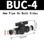 BUC Pneumatic Manual Valve - Straight Head Quick Coupling Steering Switch Manual Ball Valve for Air Hose (4mm,6mm,8mm,10mm,12mm)
