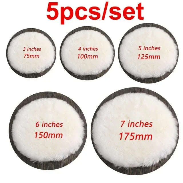 3/4/5/6/7 Inch Car Polishing Pad Soft Imitation Wool Ball Polishing Discs For Automotive Paint Care Cleaning Beauty Supplies