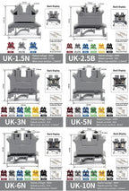Premium Brass UK Screw Clamp Connector for Wiring, DIN Rail - Mounted,UK1.5N, 2.5B, 3N, 5N, 6N, 10N, 16N, 25N, 35N, 50N