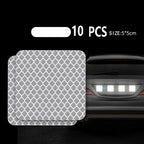 10pcs Car Bumper Reflective Stickers Reflective Warning Strip Tape Secure Reflector Stickers Decals Accessories