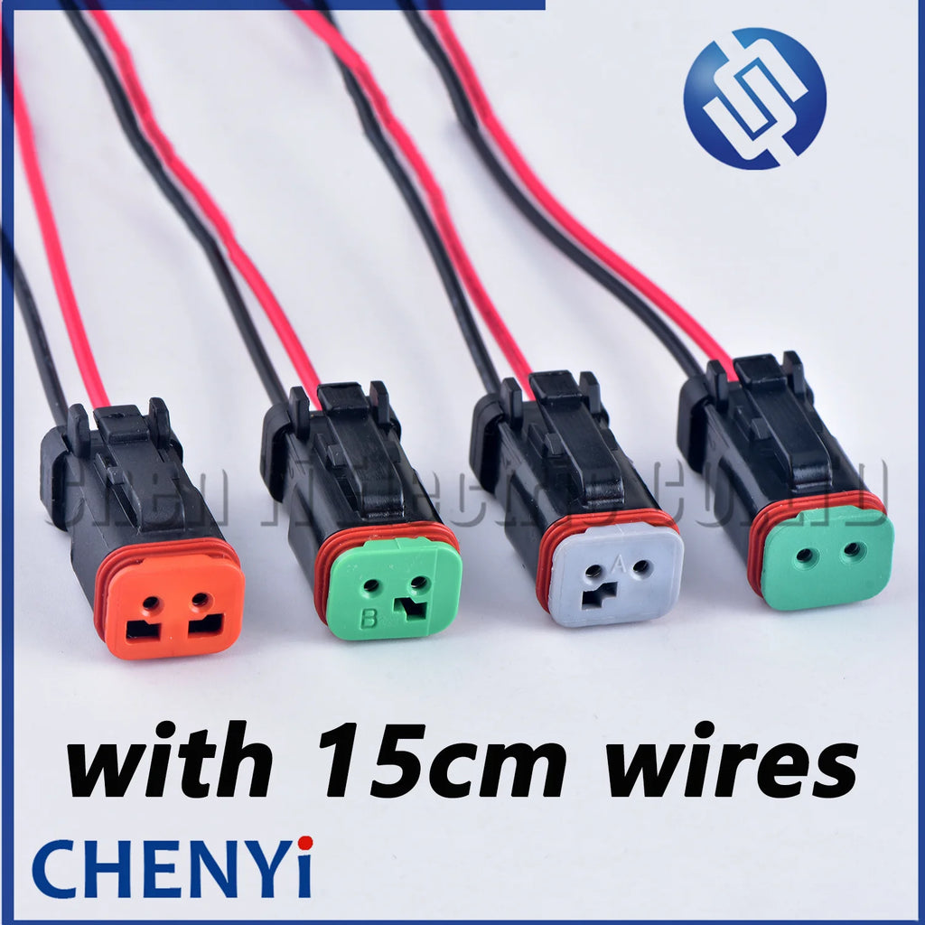 Black 2 Pin excavating machinery Heavy Industry Machinery headlight boom light Wire Harness Plug DT06-2S DT04-2P A B C D 4 types