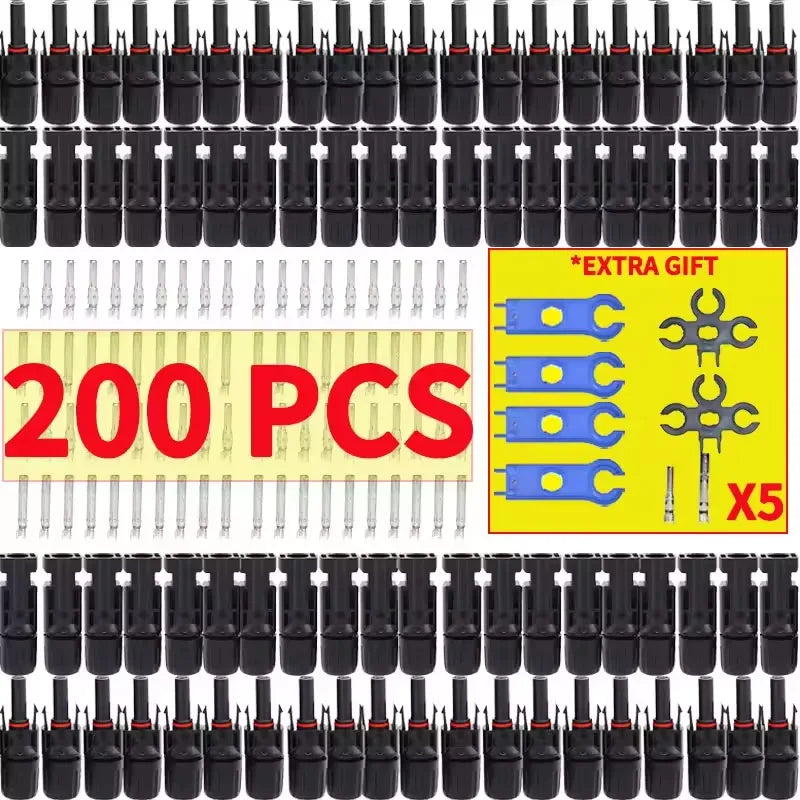 400/200/100/40/20/10 Pcs Photovoltaic Solar Connector 1000V30A Wholesale Panel Connectors Kit for PV/MC Cable 2.5/4/6mm²