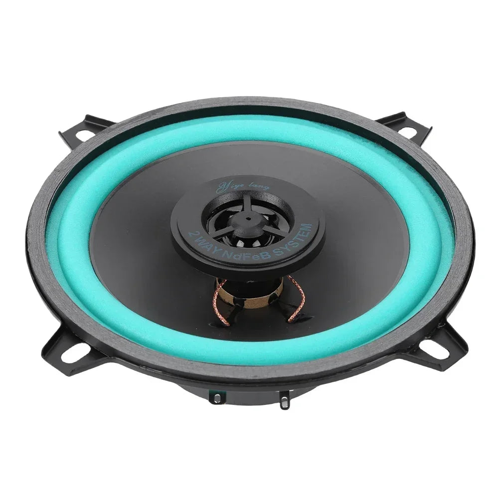 4-6.5 Inch 160W 2-Way Car HIFI Coaxial Speaker Door Audio Music Stereo Tweeter Mid-woofer Full Range Frequency green for Refit