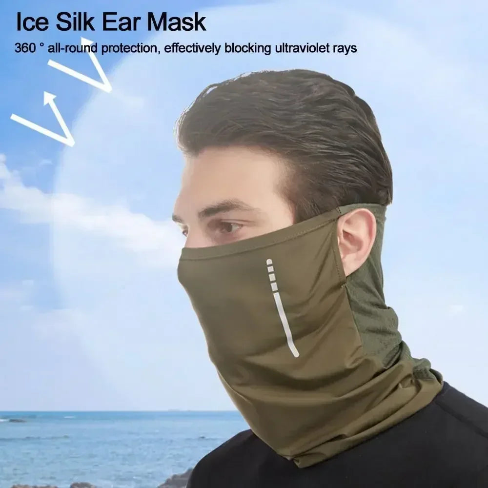 Ice Silk Breathable Bandana Face Cover Lightweight Cool Scarf Multi-functional Ultra-thin Sports Face Mask Outdoor Amagi