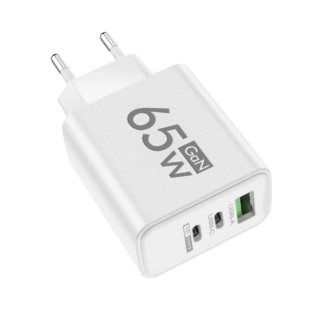 65W Type C USB GaN EU/US/KR Plug Fast Charging Charger 4 In 1 Multi Ports Quick Charging Wall USB Type C Power Adapter Amagi