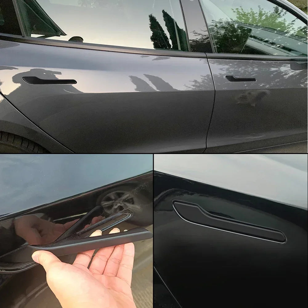 Suitable for Tesla New Model3/ModelY Door Handle Sticking Scratch-resistant Carbon Fiber Y Modified Decorative Accessories Amagi