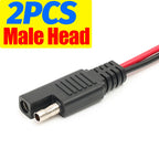 12V SAE Extension Cable Quick Disconnect 2 Pin Plug for Battery Charger Solar Panel Motorcycle Car RV Power Cord Wire Harness