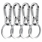 4Pcs Metal Carabiner Shape Key Ring Keyring Carabiner Clip Keychain Holder Clips Hook Holder Organizer for Car Keys Finder Amagi