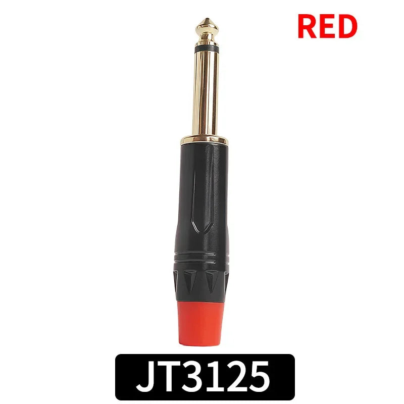 4/10/20PCS 6.3mm Mono Plug to Gold RCA Connector, Coaxial AV Audio Video Solder Adapter for Speaker, Amplifier, Mixer,PC DIY Use