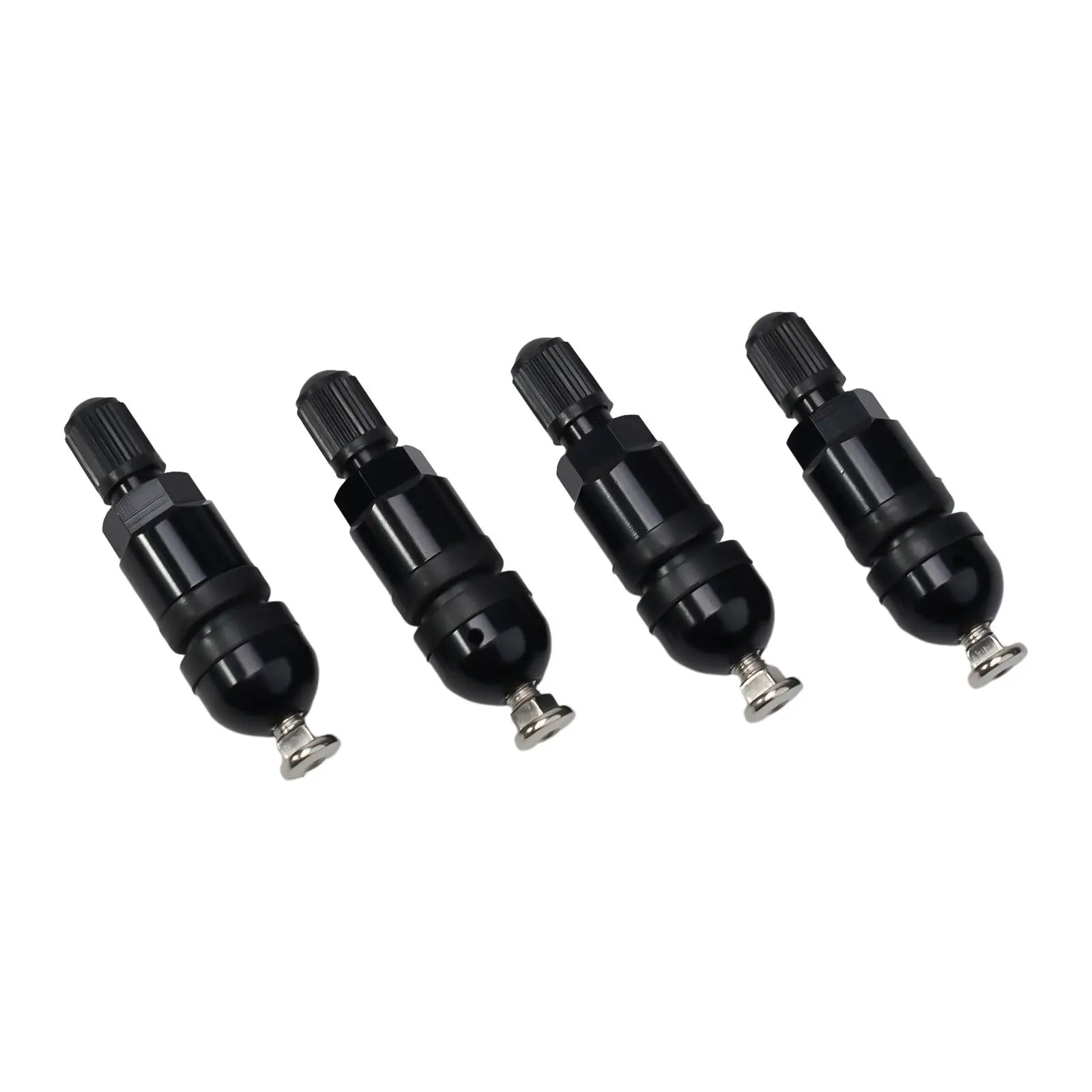 4pcs TPMS Tire Pressure Sensor Valve Stem Repair Kit For BMW 5 Series Black Tire Pressure Sensor Valve Stem Repair Kit