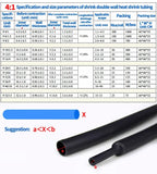 5Meter 4:1 Heat Shrink Tube with Glue Thermoretractile Heat Shrinkable Tubing Dual Wall Heat Shrink Tubing 4 6 8 12 16 20 24 32