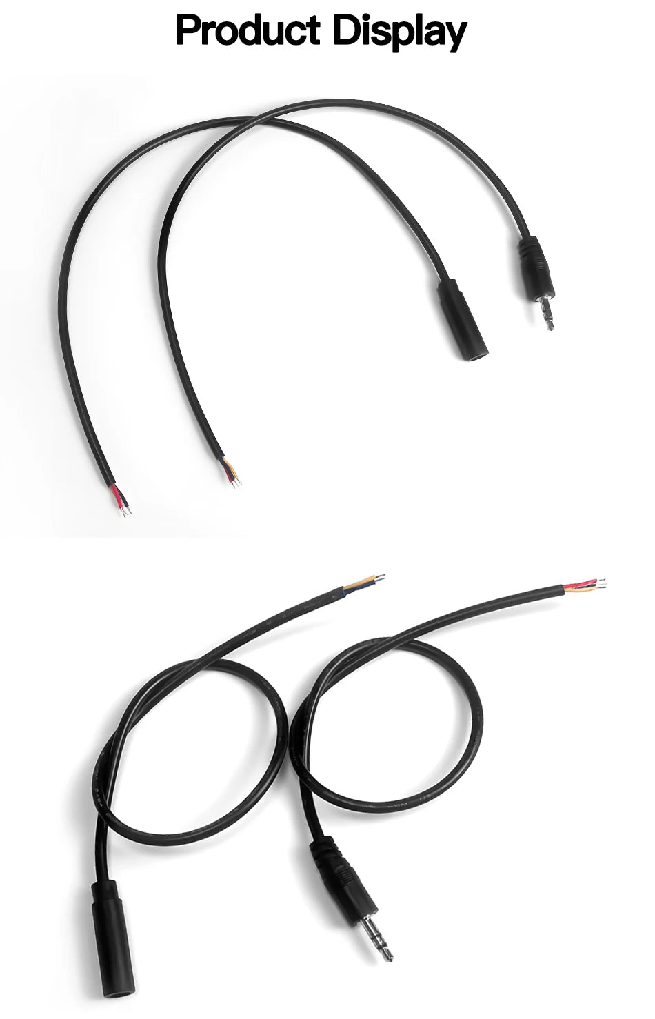 5PCS 3.5mm Stereo Audio Cable, 3×26AWG AUX Cord for Car, Phone, Speaker & Headphones, High-Quality Male-to-Male Audio Wire