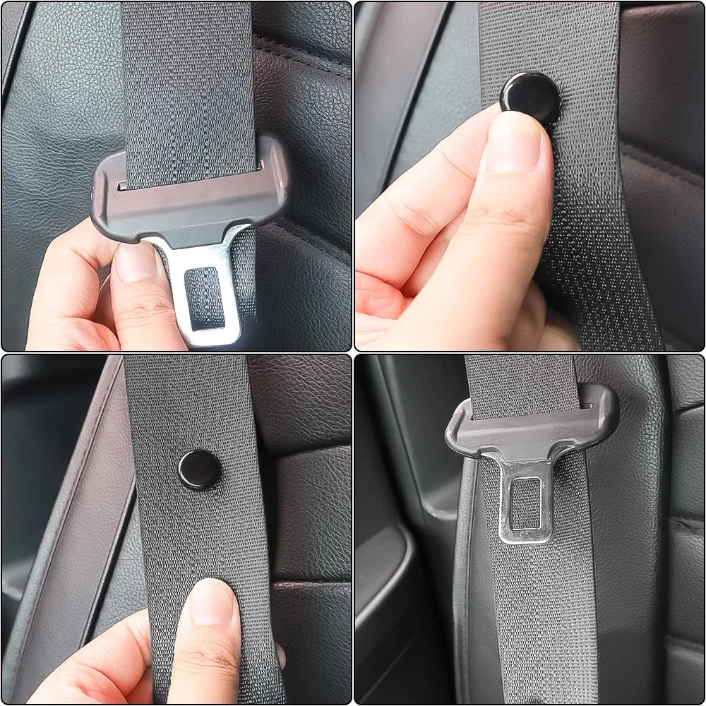 4/8pcs Car Safety Seatbelt Stopper Buckle Adjust Seat Belt Spacing Limit Stop Plastic Anti-slip Button Retainer Car Interior
