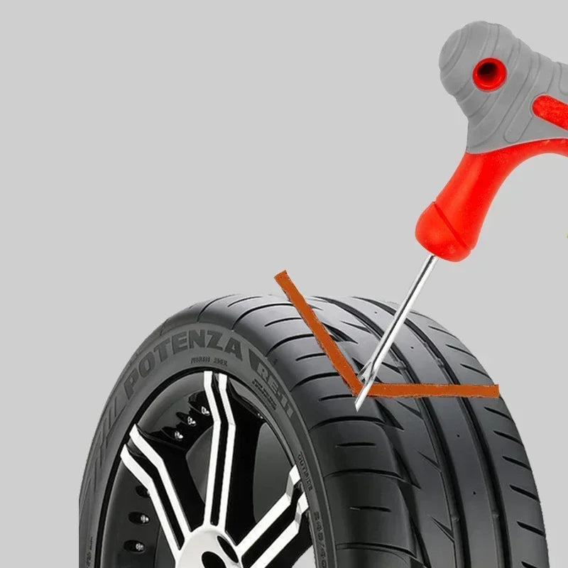 Car Tire Repair Tool Kit with Rubber Strips Tubeless Tyre Puncture Studding Plug Set Motorcycle Truck Vacuum Tire Repair Amagi