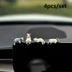 1/4Pcs Car Decoration Sleeping Cat Doll Kitty Creative Auto Ornaments Toys Cat Micro Landscape Model Cute Car Accessories Gifts