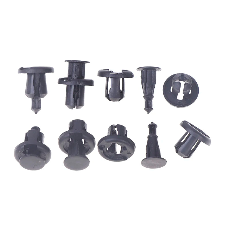 50/100Pcs 10mm Diameter 10mm Black Plastic Auto Fasteners Rivets Clips Vehicle Car Bumper Door Panel Liner Clips Retainer
