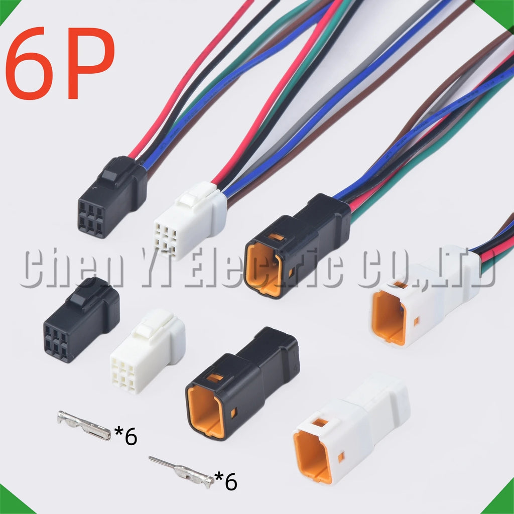 6 pin auto waterproof electronic connector wire harness butt plug for 06r-jwpf-vsle-s 0...