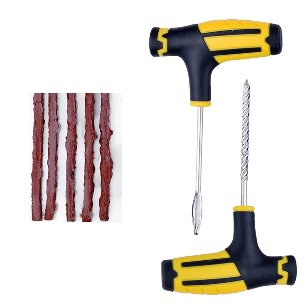 Ubeless Tire Repair Kit with T-Handle Tools Heavy Duty Puncture Fix Set for Motorcycle and Car Professional Plug Repair Amagi