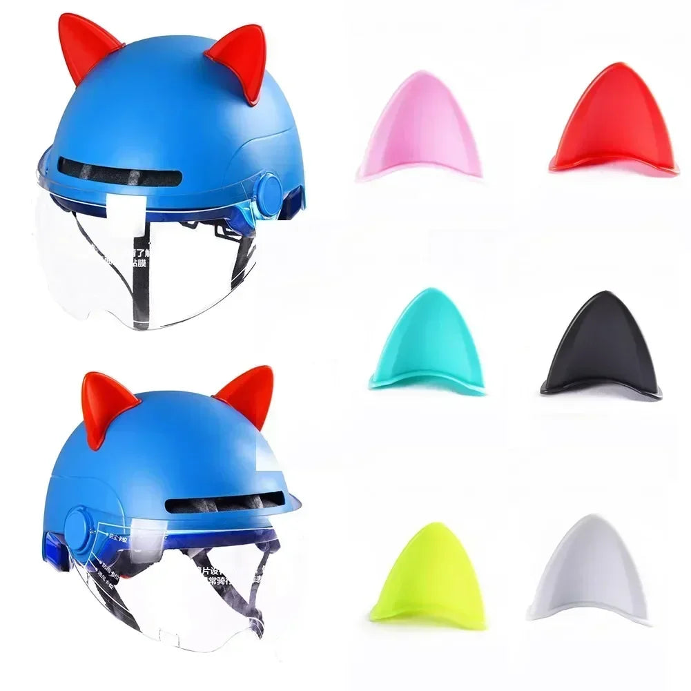 2pcs Motorbike Helmet Accessories Cat Ears Accessories Electric Car Children's Helmet Cartoon Modelling Cute Helmet Amagi