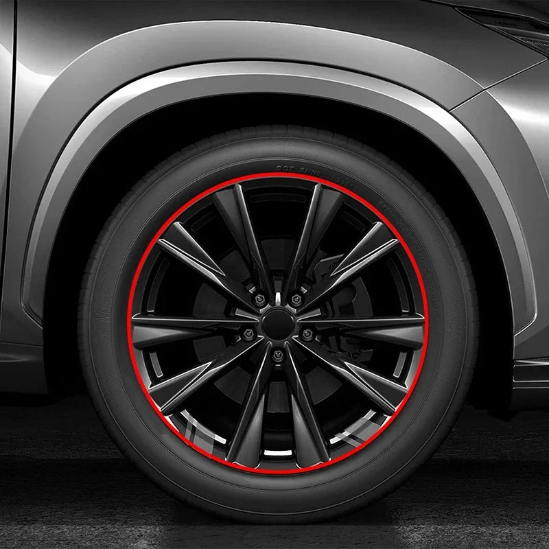 4M / 8M Car Grilles Decoration Strips Auto Wheel Protector Car-styling Accessories Wheel Sticker Tire Rim Strip Chrome Tape Good