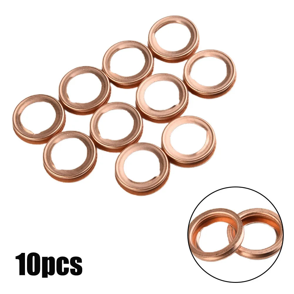 10 Pcs Metal Oil Drain Plug Crush Washer Gasket 11026-01M02 For Nissan For Infiniti Oil Drain Plug Crush Washers Gaskets