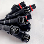 M12 Male-Female Waterproof Adapter 2/3/4/5 Pin - 20cm Length IP65 Cable Head for LED Bar/Neon Light Connection
