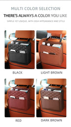 2/1pcs Multifunction Car Seat Hanging PU Leather Storage Bag Organizer Rear Seat Hanging Pouch Tissue Box Trash Dustb Accessorie