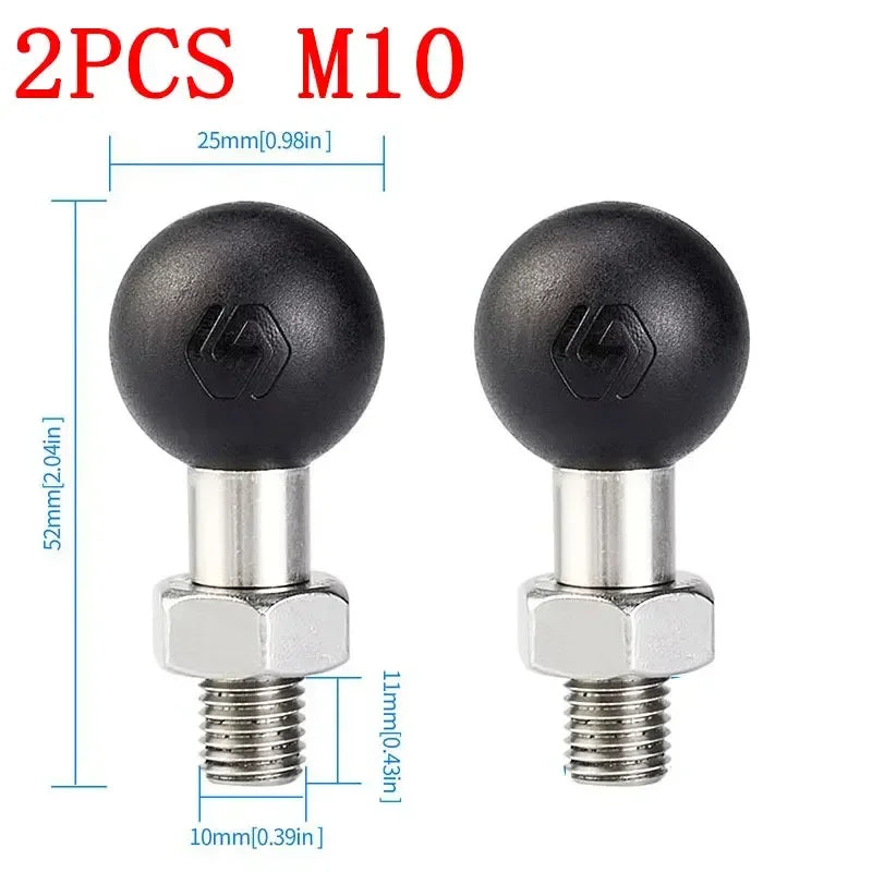 Ball Head Mount Adapter M8 M10 M6 Screw Post Bracket Phone Holder Electric Motorcycles Bike Mirror For RAM Mount Amagi