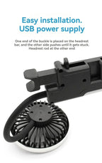 Car USB Fan Dual Head Cooling Air Hose Fan for Backseat 360°Rotation 3-Speed Auto Headrest Fan For Rear Seat Amagi