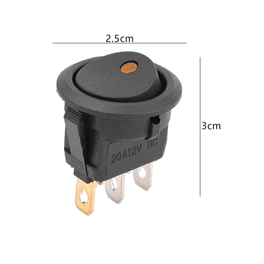 Automotive Rocker Switch 12V 3 Pin Cat Eye LED Light ON OFF Toggle Dash Replacement for Car Motorcycle Marine Boat RV Parts New