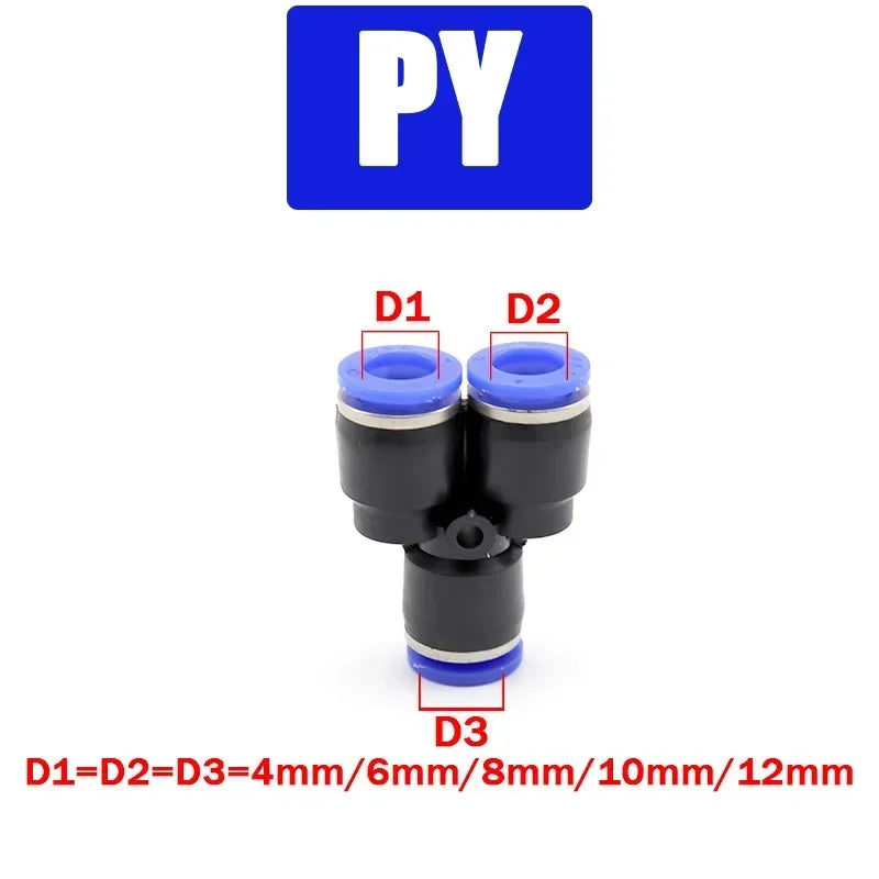 Pneumatic Fitting Tube Connector Fittings Air Quick Water Pipe Push In Hose Quick Couping OD 4mm 6mm 8mm 10mm 12mm Multiple type