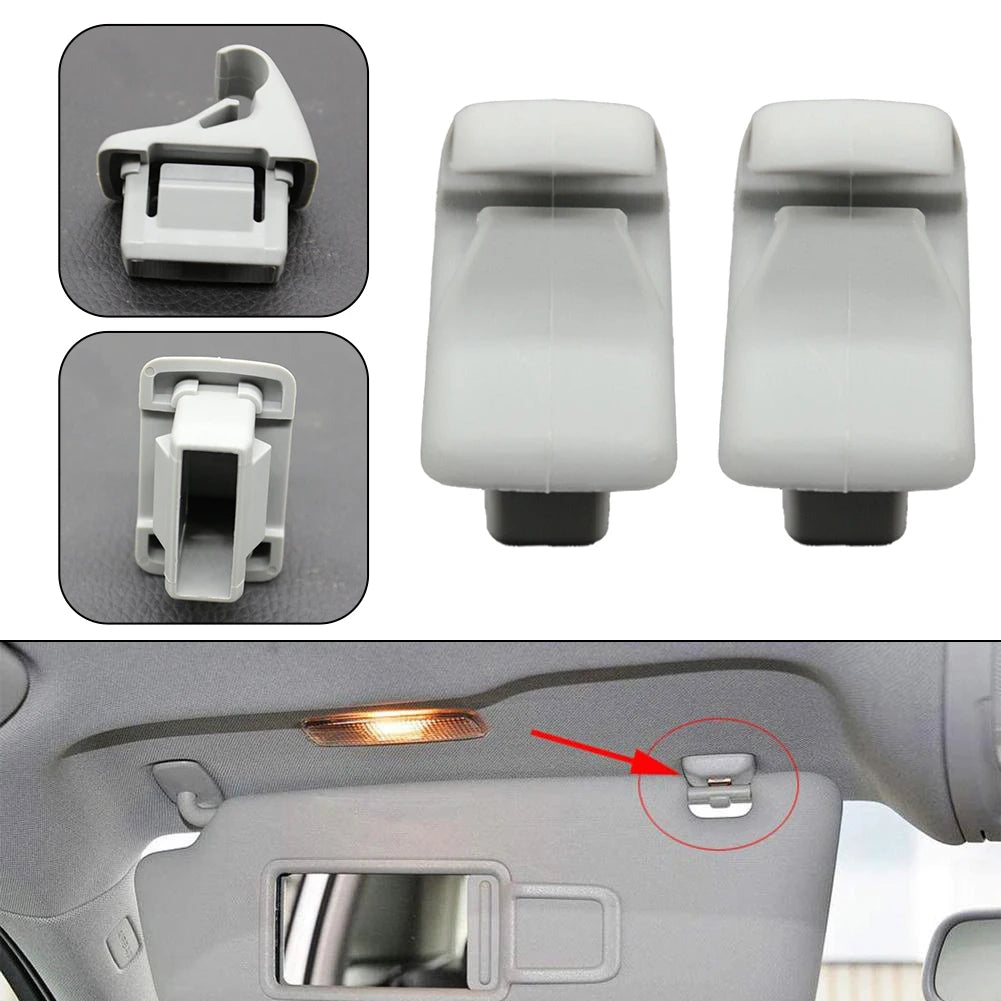 2Pcs Sun Visor Holder Clip Grey MR654343 For Mitsubishi Lancer Outlander Sport ASX Car Gray Sun Plate Clamp Holder Hook