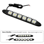 Car Led Daytime Running Light Flexible 6LED White Waterproof Driving Fog Bulbs Turn Signal Lamp Auto Styling Headlight 12V Amagi