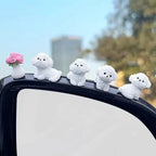 Luminous Cute Puppy Bichon Frise Small Ornaments Car Center Console Lighting Decoration Universal Cars Interior Accessories