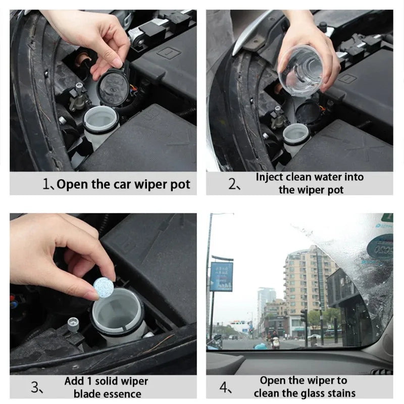 300/10PCs Solid Car Windshield Cleaners Effervescent Tablets Windscreen Window Glass Dust Wiper Car Wash Tool Car Accessories