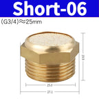 Air Fittings Brass Control Muffler Compressed Air Pneumatic Exhaust Muffler The Electromagnetic Valve Scarf Connector