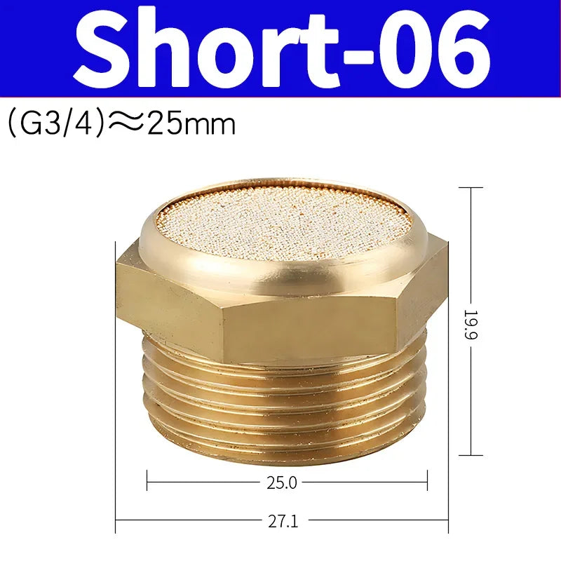 Air Fittings Brass Control Muffler Compressed Air Pneumatic Exhaust Muffler The Electromagnetic Valve Scarf Connector
