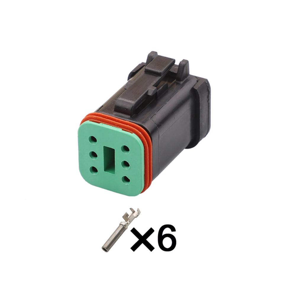 Deutsch 6-Pin Connector Waterproof 1.6mm Male Female Connector Auto Wiring Harness Cable Plug DT04-6P-C017 DT06-6S-C017