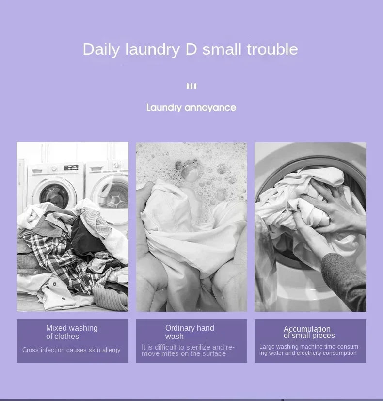 8L Portable Small Foldable Washing Machine with Spin Dryer For Socks Underwear Panties Washer Household Mini Machine Amagi
