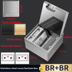 Hidden Floor Socket with USB Charging Ports, 304 Stainless Steel Underground Power Outlet, EU FR BR IL IT Standard, 130×130mm