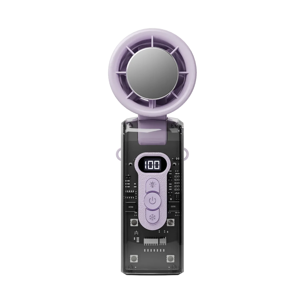 Motorcycle High-speed Cooling Handheld USB Rechargeable Portable LED Digital Display Mini Fan Ice Compress Fan Power Bank Amagi