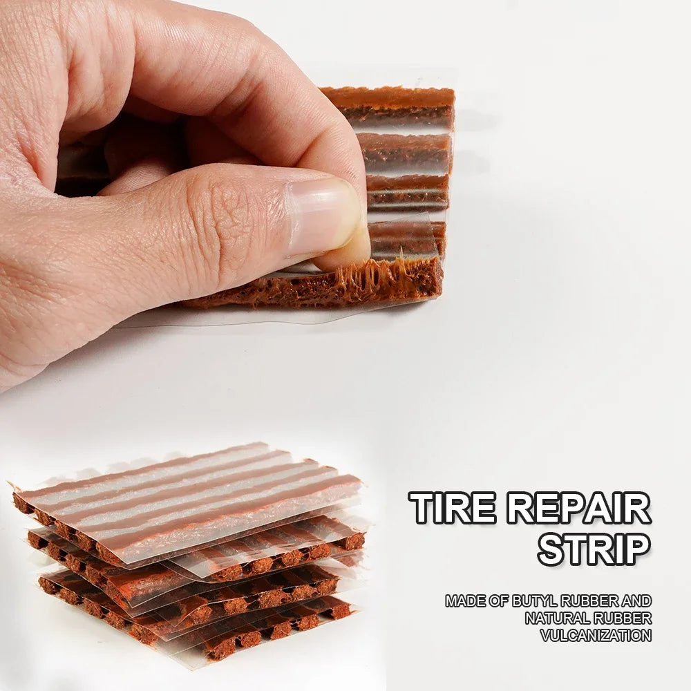 Tire Repair Strips Tubeless Rubber 100/5Pcs Glue Seals for Car Motorcycle Bike Tyre Puncture Repairing Tire Repair Kit Studding